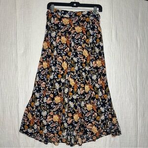 Philosophy Boho Sway Flowy Multi Oriental Floral Woman’s Maxi SKIRT Size 6